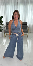 Load image into Gallery viewer, Mineral Washed Light Denim Pant Set
