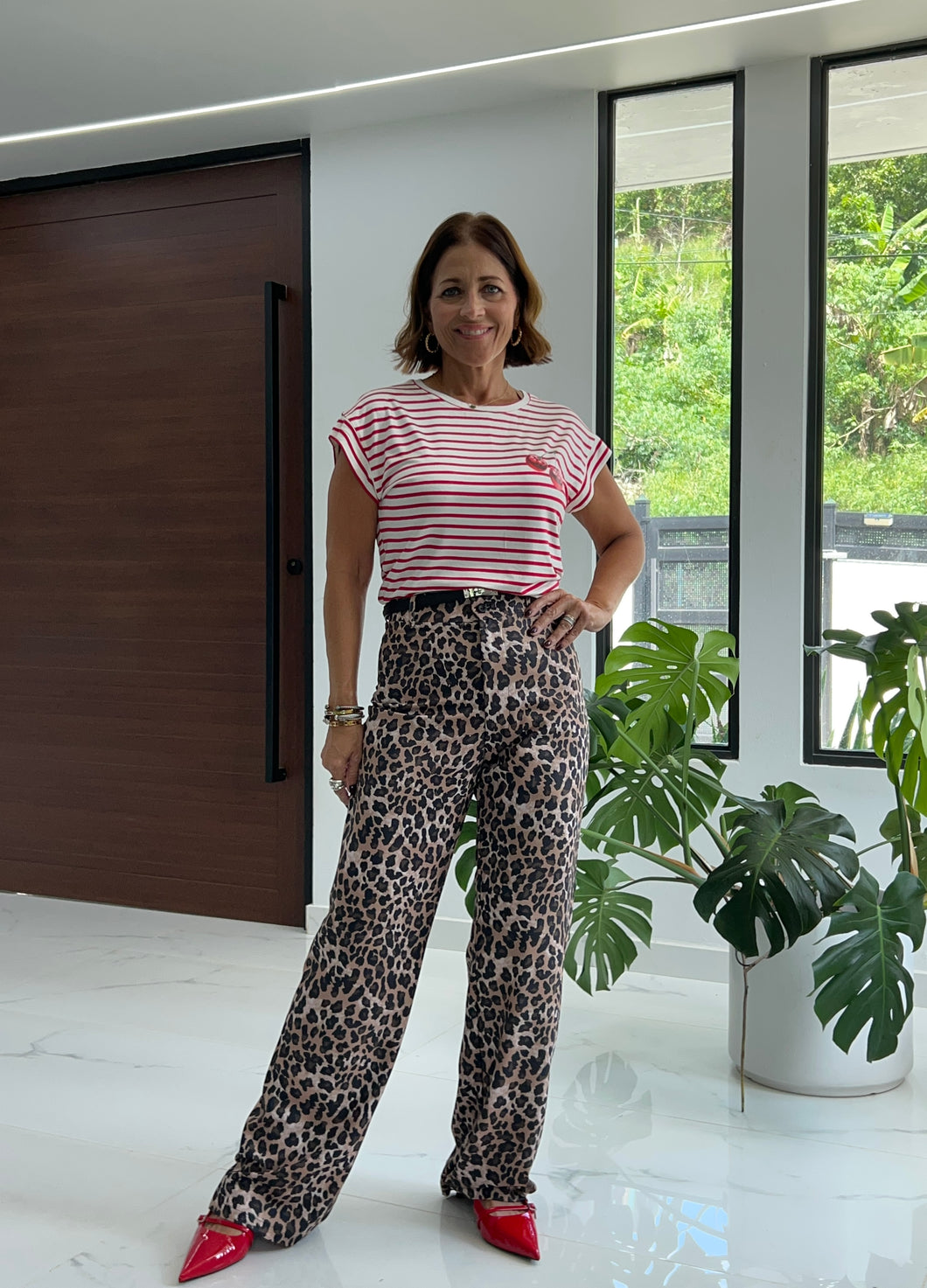 Leopard Wide Leg Pant