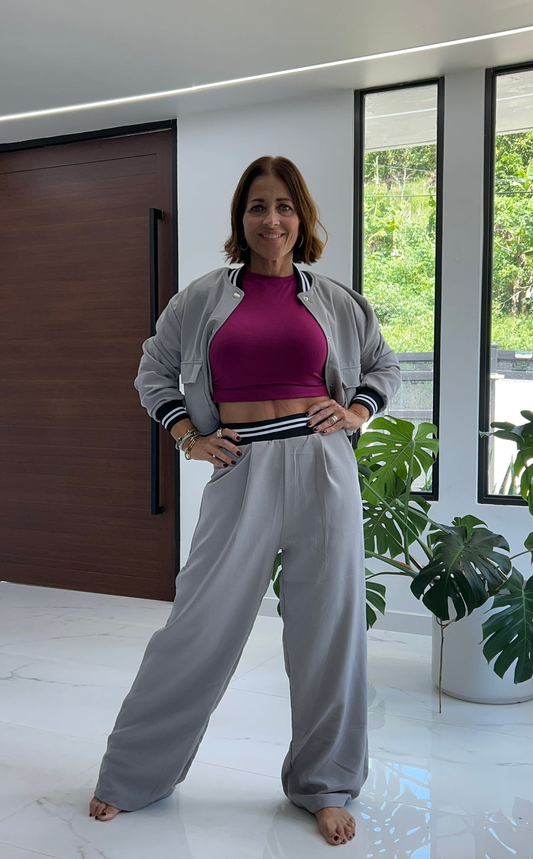 Grey Travel Pant Set