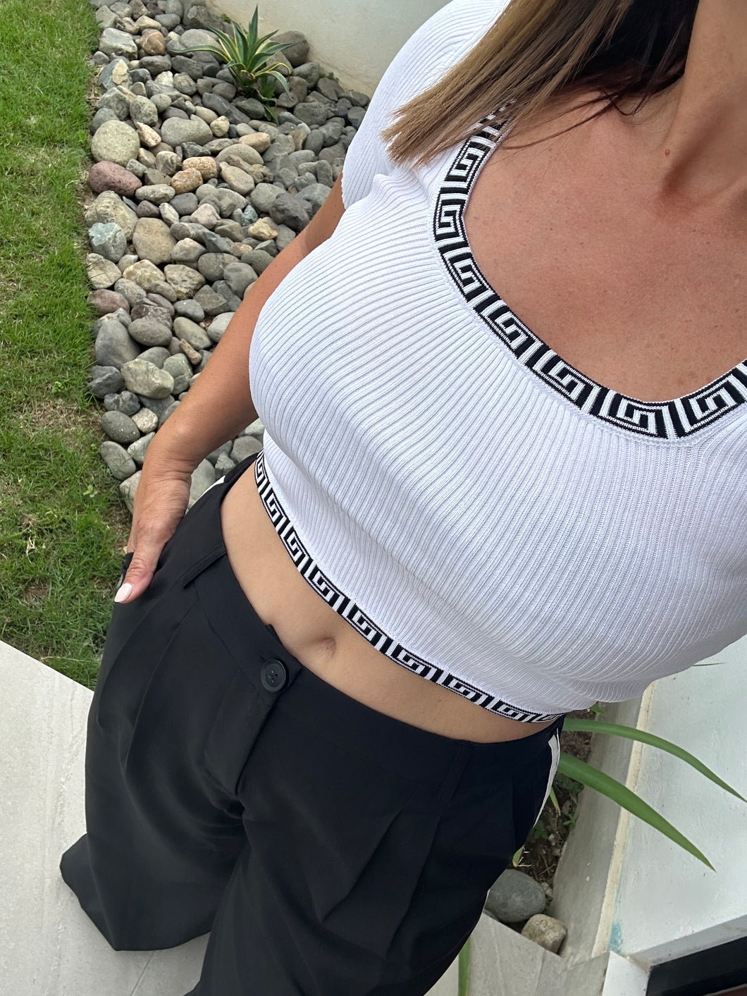 Versa Inspo B&W Crop Top