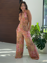 Load image into Gallery viewer, Flower Print Wide Leg Jumpsuit
