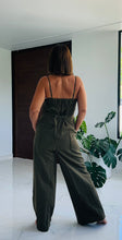 Load image into Gallery viewer, Olive Pinstripes &amp; Suit Style Jumpsuit
