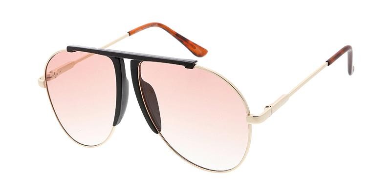 Unisex Sunglasses Large Single Bridge Aviator Frame