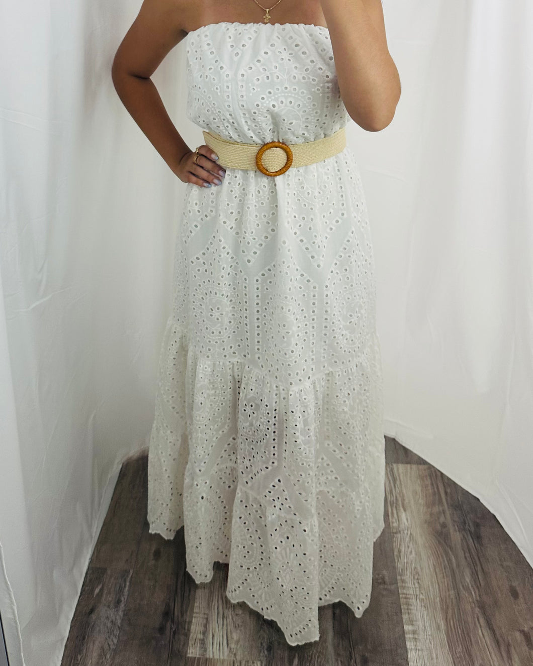 Strapless Eyelet Dress