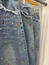 Load image into Gallery viewer, Rhinestone Denim Midi Skirt
