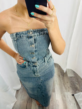 Load image into Gallery viewer, Strapless Denim Dress
