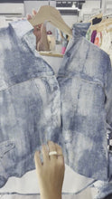 Load and play video in Gallery viewer, Washed Denim Print Crop Top
