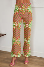 Load image into Gallery viewer, ROCOCO CHECKERED PRINT STRAIGHT LEG PANT
