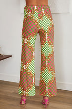 Load image into Gallery viewer, ROCOCO CHECKERED PRINT STRAIGHT LEG PANT
