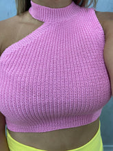 Load image into Gallery viewer, Crochet Half Shoulder Crop Top
