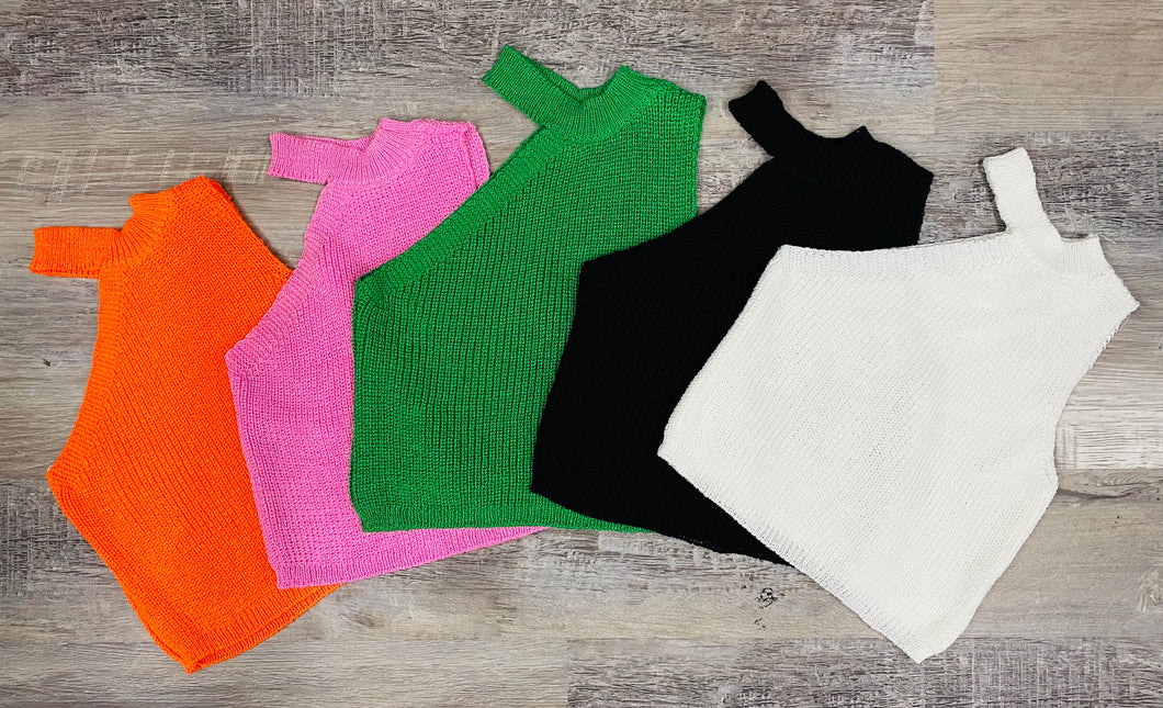 Crochet Half Shoulder Crop Top